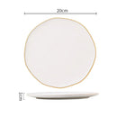 Axyaa Bead Edge Ceramic Steak Pasta Fruit Plate Set for Molecular Cuisine
