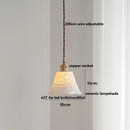 Axyaa Ceramic Ball LED Pendant Light with Copper Socket and Wood Handle