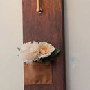 Axyaa Wood Wall Light Amber Glass Sconce E27 Gold Metal Brilliance