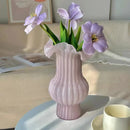 Axyaa Pink Glass Flower Vase: Chic Home Decor, High-End Living Room Ornament