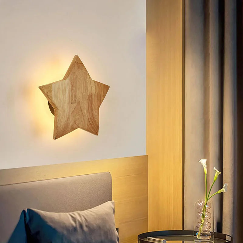 Axya Nordic Wooden LED Wall Lamp for Home Decor and Lighting Fixture