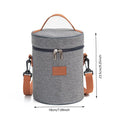 Axyaa Portable Gray Lunch Tote: Insulated Oxford Cooler Bag for Work, School, Picnics