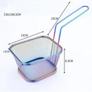 Axya Stainless Steel Fry Basket Colander - Chef Kitchen Tool for French Fries & Cooking