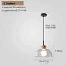 Nordic Art Wooden Pendant Lamp E27 Vintage Lighting by Axyaa