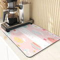 Axyaa Easter Rabbit Print Placemats & Coasters: Absorbent Kitchen Mats & Home Decor