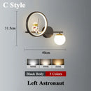 Axyaa Star Astronaut Projector Wall Light: Kids Bedroom Indoor Lighting
