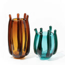 Handcrafted Axyaa Silk-Wrapped Glass Vase | Transparent Flower Arrangement Home Decoration
