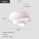 Axyaa Cream Pleated Fabric LED Pendant Lights - Minimalist Design for Home Decor
