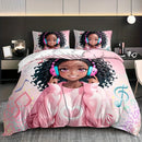 Axyaa Music Girl Duvet Cover Set | Vibrant Design | Soft & Breathable | 1 Duvet + 2 Pillowcases