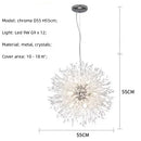 Axyaa Nordic Dandelion Chandelier Gold/Chrome Crystals Pendant Lights Bar Lamp