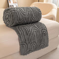Axyaa Ultra Soft 3D Jacquard Fleece Blanket - Vintage Roman Column Striped Sofa Throw
