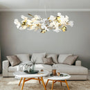 Axyaa Modern Brass Ginkgo Leaf Branch Chandelier for Dining Room & Living Space