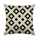 Axyaa Abstract Geometry Linen Pillowcase 45*45cm Square Home Sofa Decor Cover
