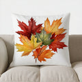 Autumn Maple Leaves Decorative Pillow Cover by Axyaa for Sofa, Bedroom, Car