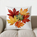 Autumn Maple Leaves Decorative Pillow Cover by Axyaa for Sofa, Bedroom, Car