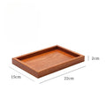 Axyaa Wooden Tea Plate Rectangular Tray for Fruit Snacks and Dinner