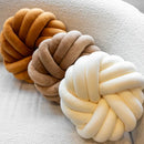 Axyaa Velvet Knot Pillow Large Round Decorative for Home Couch Office