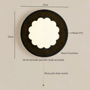 Axyaa White Flower LED Wall Sconce, Vintage Black Travertine Living Lights