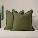 Axyaa Solid Color Cushion Cover 50X50 Cotton Throw Pillowcase for Home and Sofa