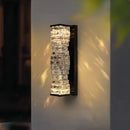 Axyaa Outdoor Black Crystal Wall Light: Waterproof LED Garden Decor for Balcony, Porch, Front Door