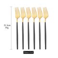 Axyaa Mirror Stainless Steel Dinner Fork Set - 6Pcs Flatware Gold Silverware
