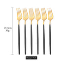 Axyaa Mirror Stainless Steel Dinner Fork Set - 6Pcs Flatware Gold Silverware