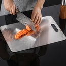 Axyaa Stainless Steel Kitchen Cutting Board for Chopping and Kneading, Double Sided Block