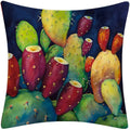 Luxurious Axyaa Succulent Cactus Flower Printed Linen Throw Pillow Case