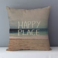 Navy Blue Mediterranean Print Linen Cushion Cover by Axyaa - 45x45cm