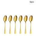 Axyaa Gold Stainless Steel Tableware Set - Knife, Fork, Spoon - 4/6/16/24pcs