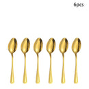 Axyaa Gold Stainless Steel Tableware Set - Knife, Fork, Spoon - 4/6/16/24pcs