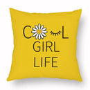 Axyaa Yellow Daisy Peach Skin Pillowcase