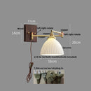 Axyaa Wood Swing Arm LED Wall Light - Rotatable Bedside Lamp