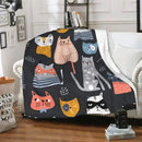 Axyaa Black Cat Flannel Travel Blanket for Adults and Kids