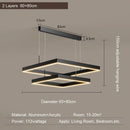 Axyaa Black Aluminum Square Pendant Light - Modern LED Hanging Lamp for Home Loft
