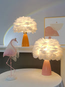 Axyaa Nordic Feather Desk Lamp - Stylish Ceramic Study Decorative Lighting
