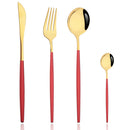 Axyaa Pink Silver Stainless Steel Cutlery Set