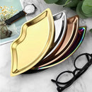 Axyaa Modern Metal Gold Jewelry Tray Ring Organizer Plate Storage Dish