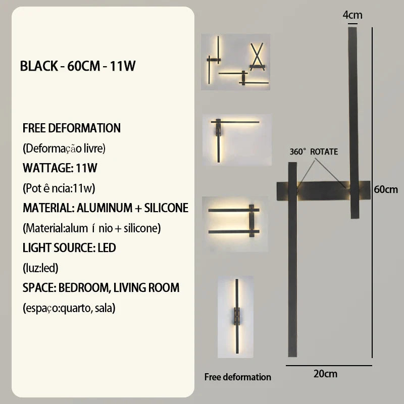Axyaa Aluminum Deformable Wall Sconce - Modern Living Room & Corridor Lighting