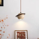 Axyaa Natural Yellow Stone LED Pendant Light: Wabi Sabi Travertine Design