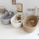 Nordic Cotton Rope Woven Organizer Box Set by Axyaa - Desktop Storage for Snacks, Keys & Cosmetics