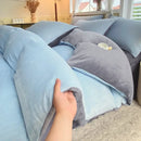 Axyaa Milk Velvet High Gram Duvet Cover - Thick & Warm Large Double Bedding