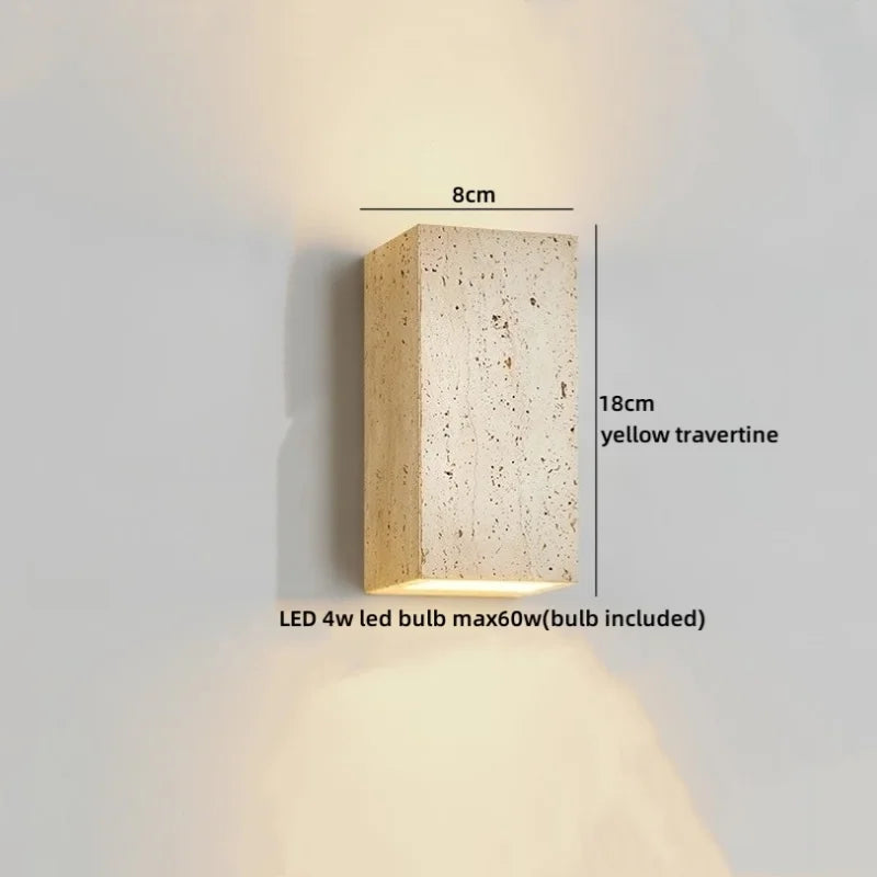 Axyaa White Glass Stone LED Wall Lamp for Living Room, Bedroom, Bathroom Mirror Lighting