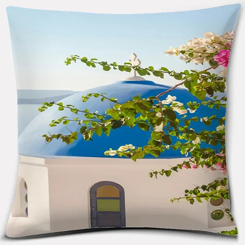 Axyaa Santorini Series Pattern Pillowcase Square Cushion Cover Home Sofa Decor