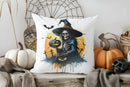 Axyaa Halloween Witch Hat & Pumpkin Pillow Cover for Sofa, Bedroom, Car
