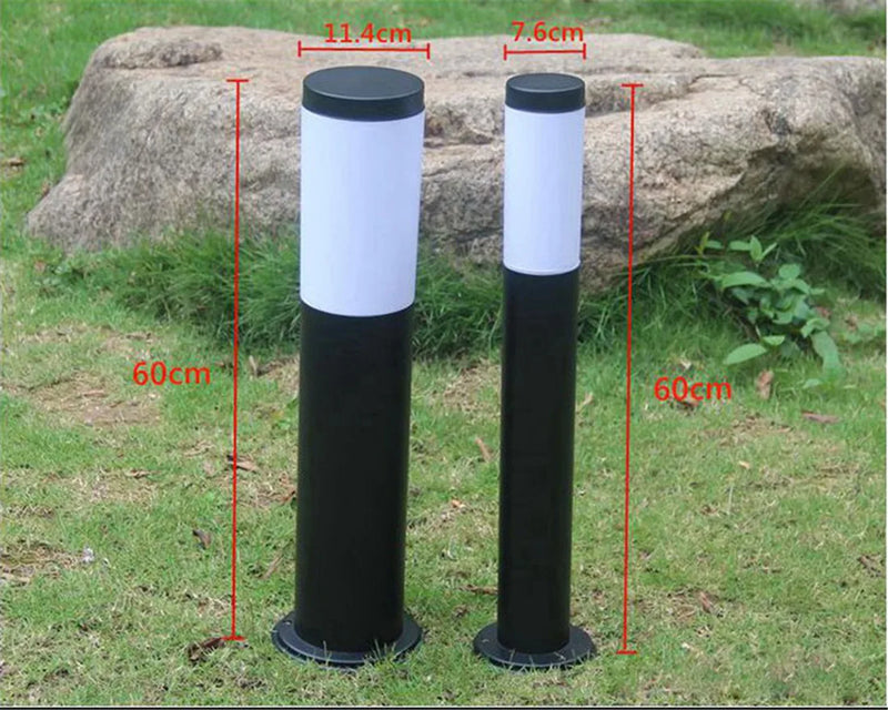 Axyaa Black Silver Bollard Landscape Path Light for Outdoor Garden Decoration