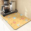 Axyaa Easter Rabbit Print Placemats & Coasters: Absorbent Kitchen Mats & Home Decor
