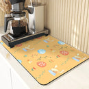 Axyaa Easter Rabbit Print Placemats & Coasters: Absorbent Kitchen Mats & Home Decor