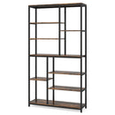 Axyaa 9-Tier Industrial Bookshelf with Open Shelves for Display and Storage