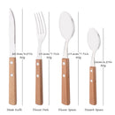 Axyaa Wooden Handle Stainless Steel Cutlery Set